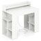 Costway 43" Home Office Desk with Power Outlets Monitor Shelf Bookshelf & Cable Hole